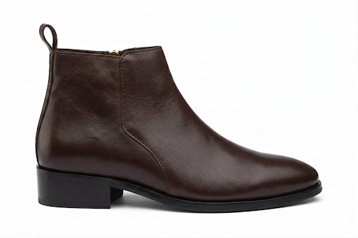 BRADFORD - BROWN LEATHER CUBAN HEEL BOOT