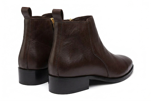 BRADFORD - BROWN LEATHER CUBAN HEEL BOOT