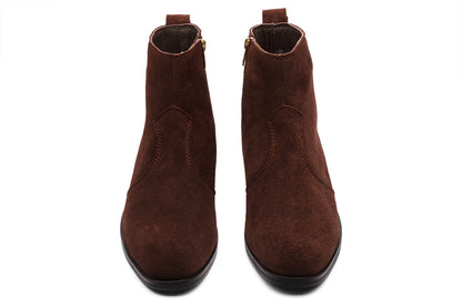 DORTMUND - BROWN SUEDE CUBAN HEEL BOOT