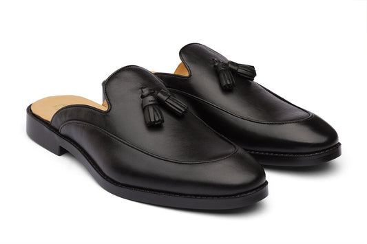 BROCODE - BLACK LEATHER MULES