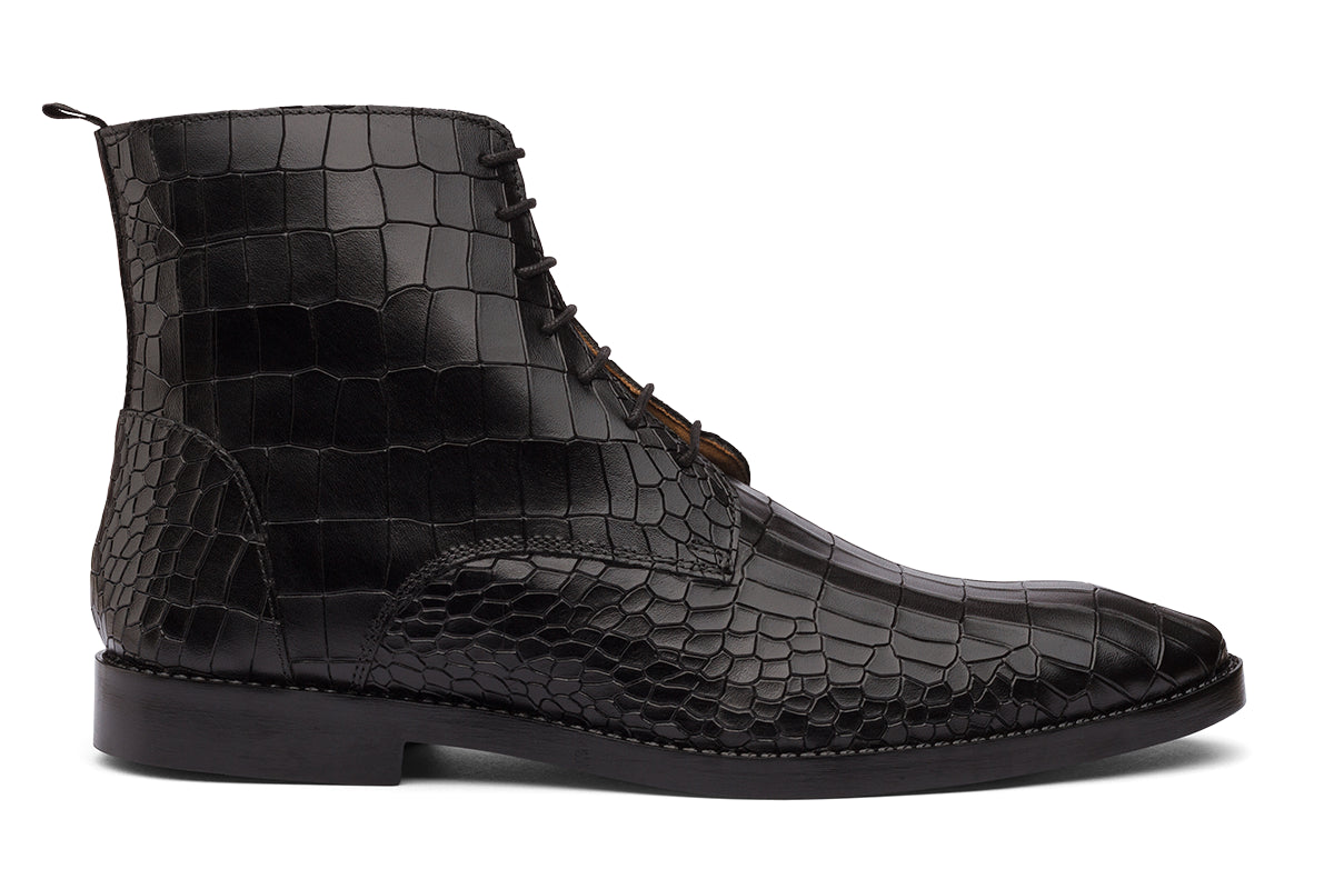 CARDIF - BLACK LEATHER BOOT