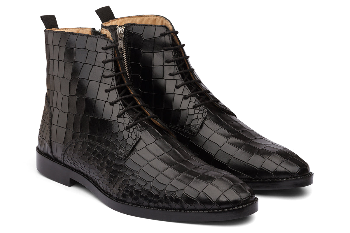 CARDIF - BLACK LEATHER BOOT