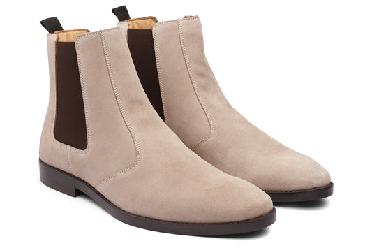 BOLTON - CREAM SUEDE LEATHER CHELSEA BOOT