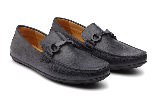 SOUTHWEST - NAVY MILLED LEATHER SHOES