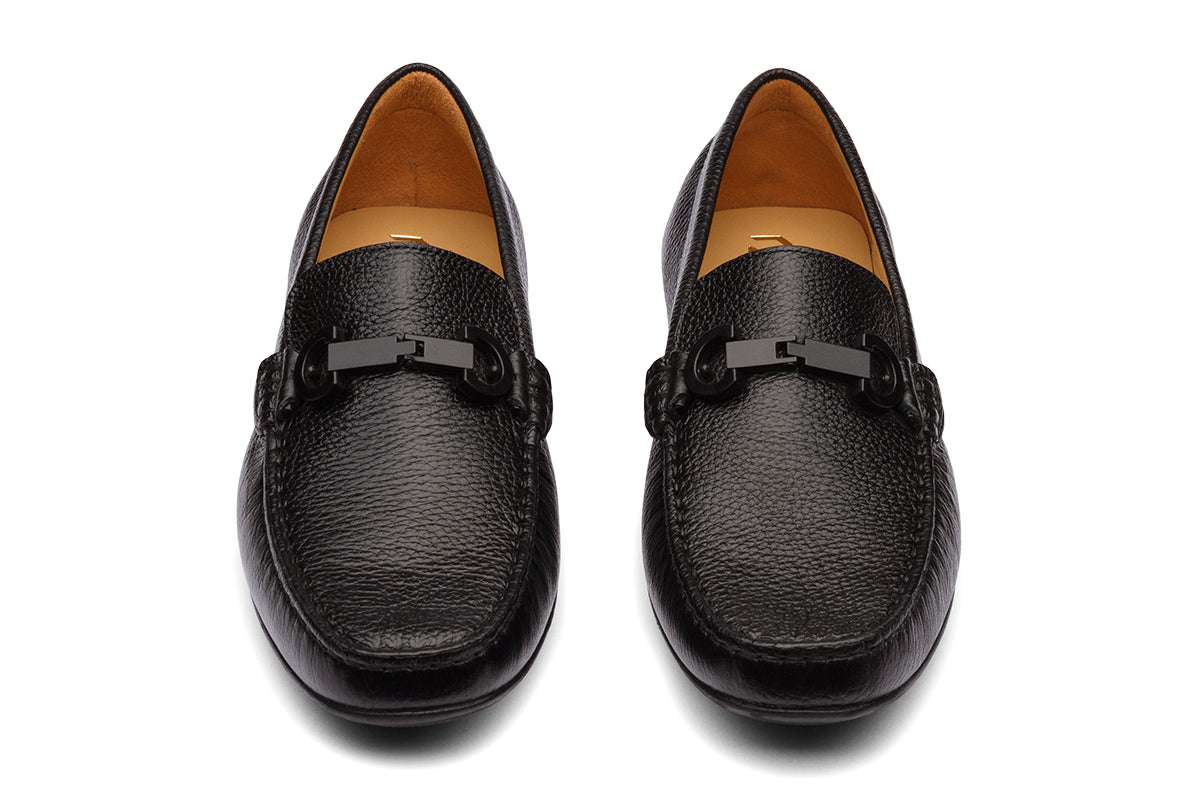 SOUTHWEST - BLACK MILLED LEATHER SHOES
