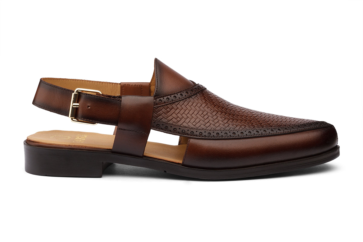 JAIPURIA - CHESTNUT BROWN LEATHER SANDAL