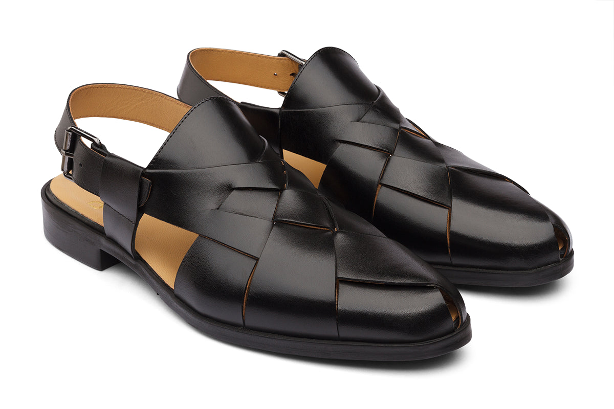 TONK - BLACK LEATHER SANDAL