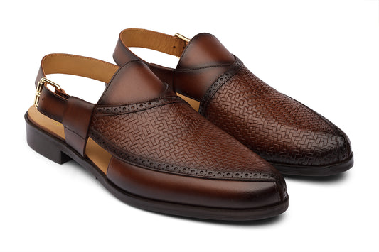 JAIPURIA - CHESTNUT BROWN LEATHER SANDAL