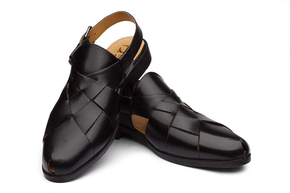 TONK - BLACK LEATHER SANDAL