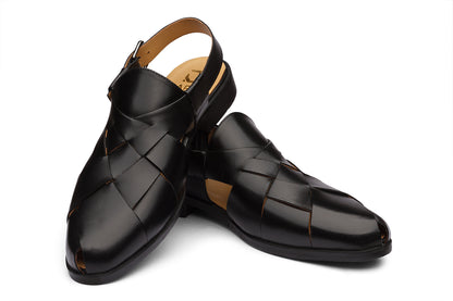 TONK - BLACK LEATHER SANDAL