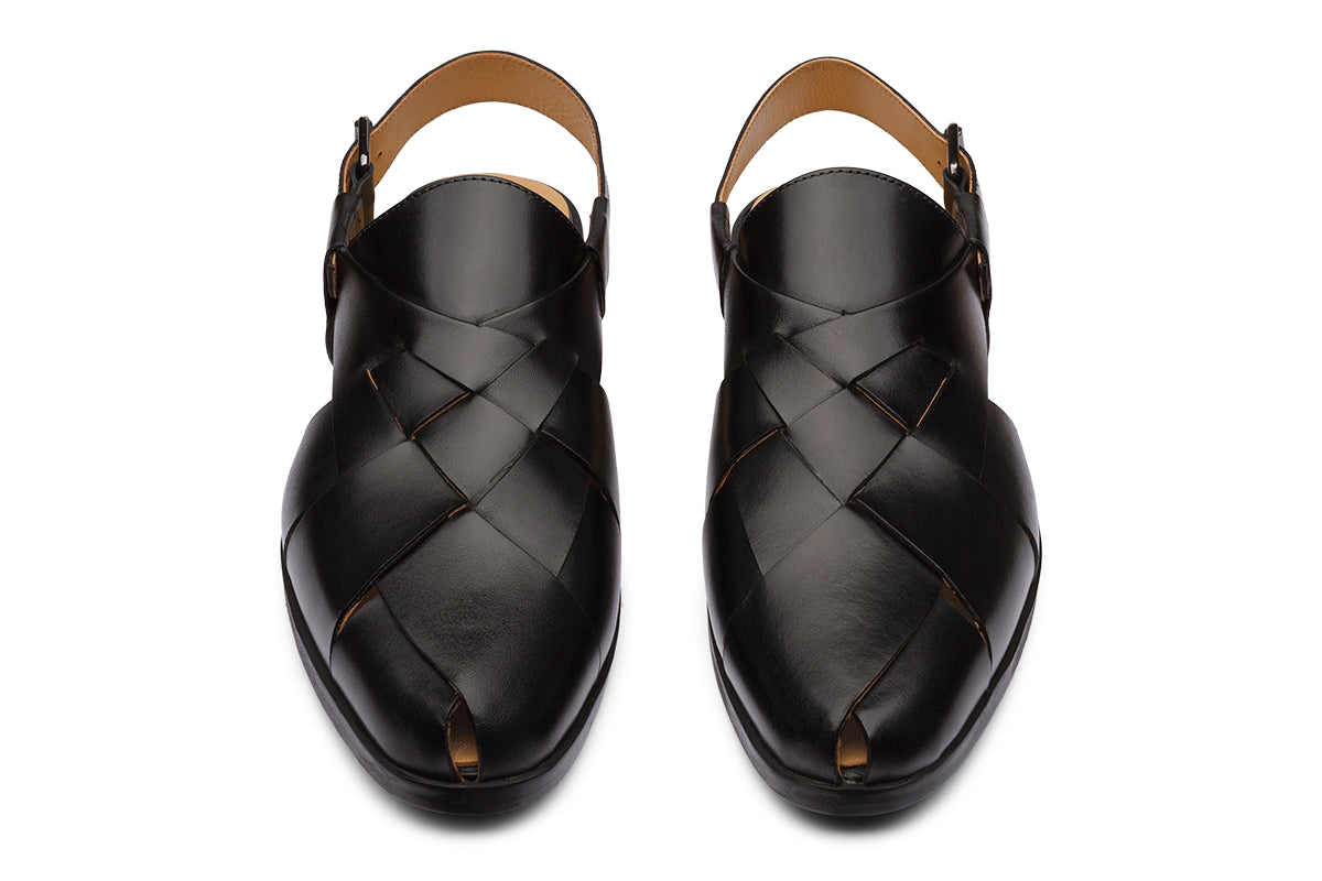 TONK - BLACK LEATHER SANDAL