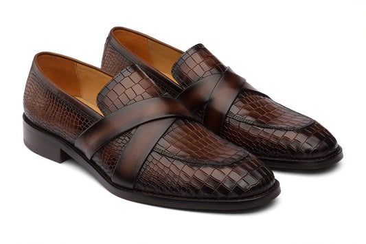 BOLOGNA - CHESTNUT BROWN LEATHER SHOES