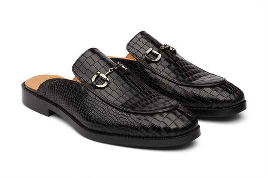 VIGO - BLACK LEATHER MULES