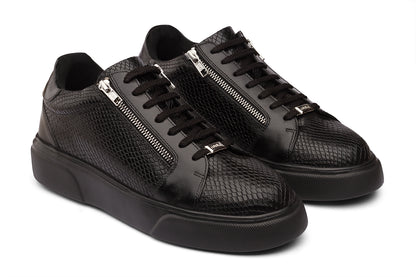 SEATTLE - ALL BLACK LEATHER SNEAKERS