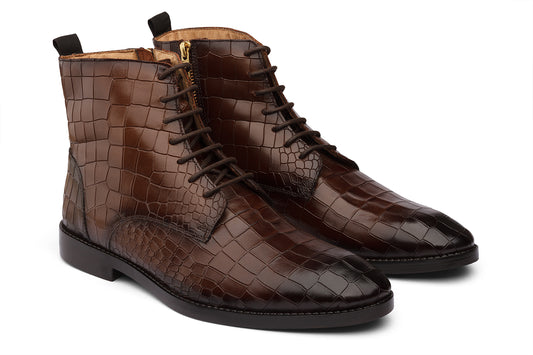 CARDIF - CHESTNUT BROWN LEATHER BOOT