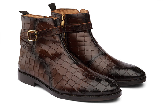DERBEN - CHESTNUT BROWN LEATHER BOOT