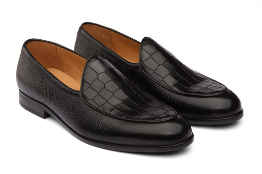 BELGIUM LOAFER - BLACK LEATHER SHOES